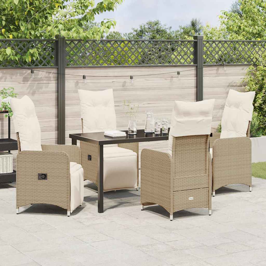 Ensemble de salle à manger pour jardin 5 pcs Beige polyrotin - XIOS