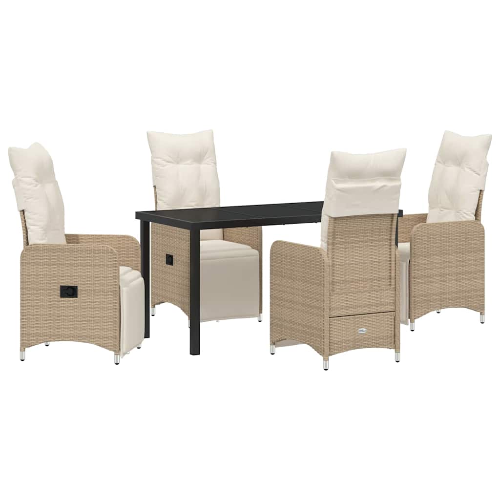 Ensemble de salle à manger pour jardin 5 pcs Beige polyrotin - XIOS