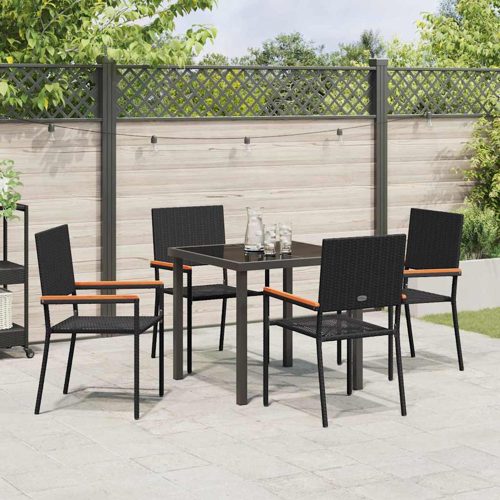 Ensemble de salle à manger pour jardin 5 pcs Noir polyrotin - XIOS