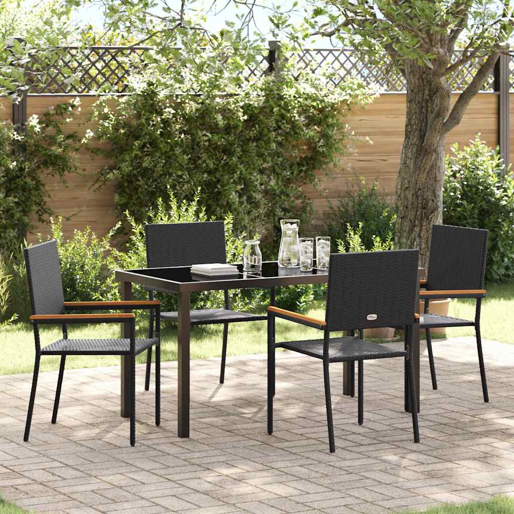 Ensemble de salle à manger pour jardin 5 pcs Noir polyrotin - XIOS