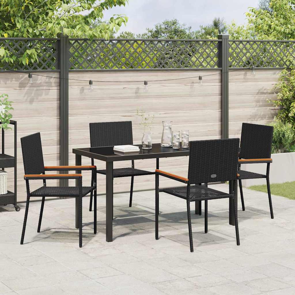 Ensemble de salle à manger pour jardin 5 pcs Noir polyrotin - XIOS