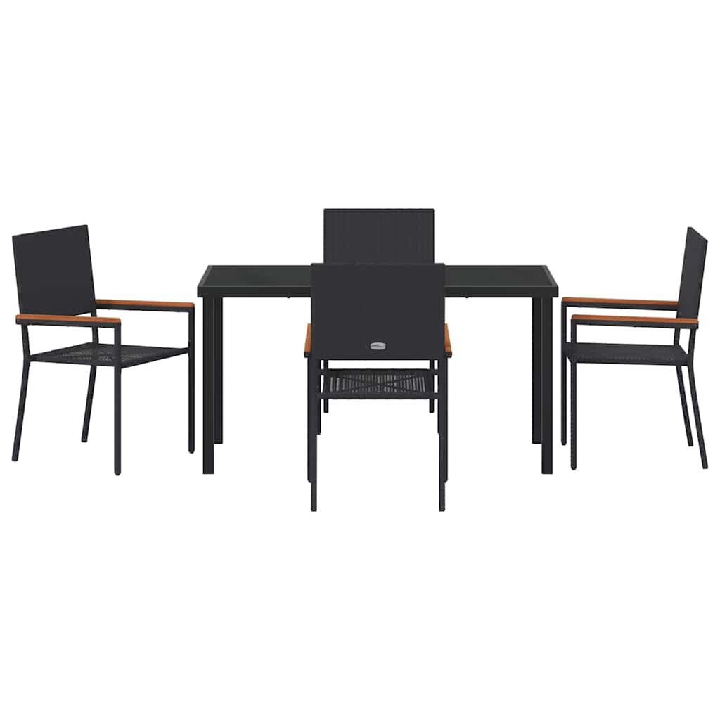 Ensemble de salle à manger pour jardin 5 pcs Noir polyrotin - XIOS
