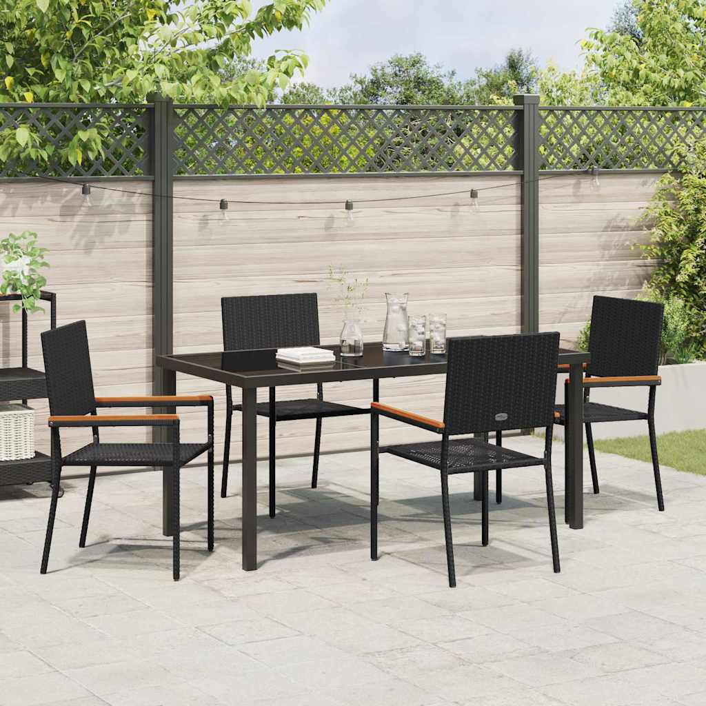 Ensemble de salle à manger pour jardin 5 pcs Noir polyrotin - XIOS