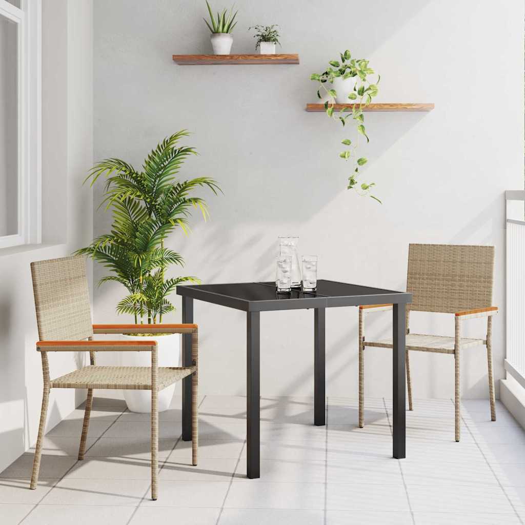 Ensemble de salle à manger pour jardin 3 pcs Beige polyrotin - XIOS