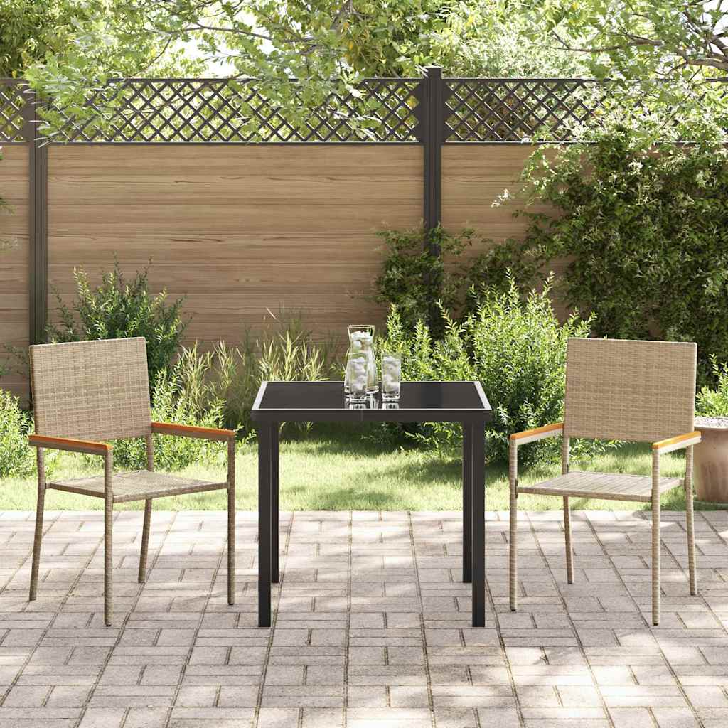 Ensemble de salle à manger pour jardin 3 pcs Beige polyrotin - XIOS
