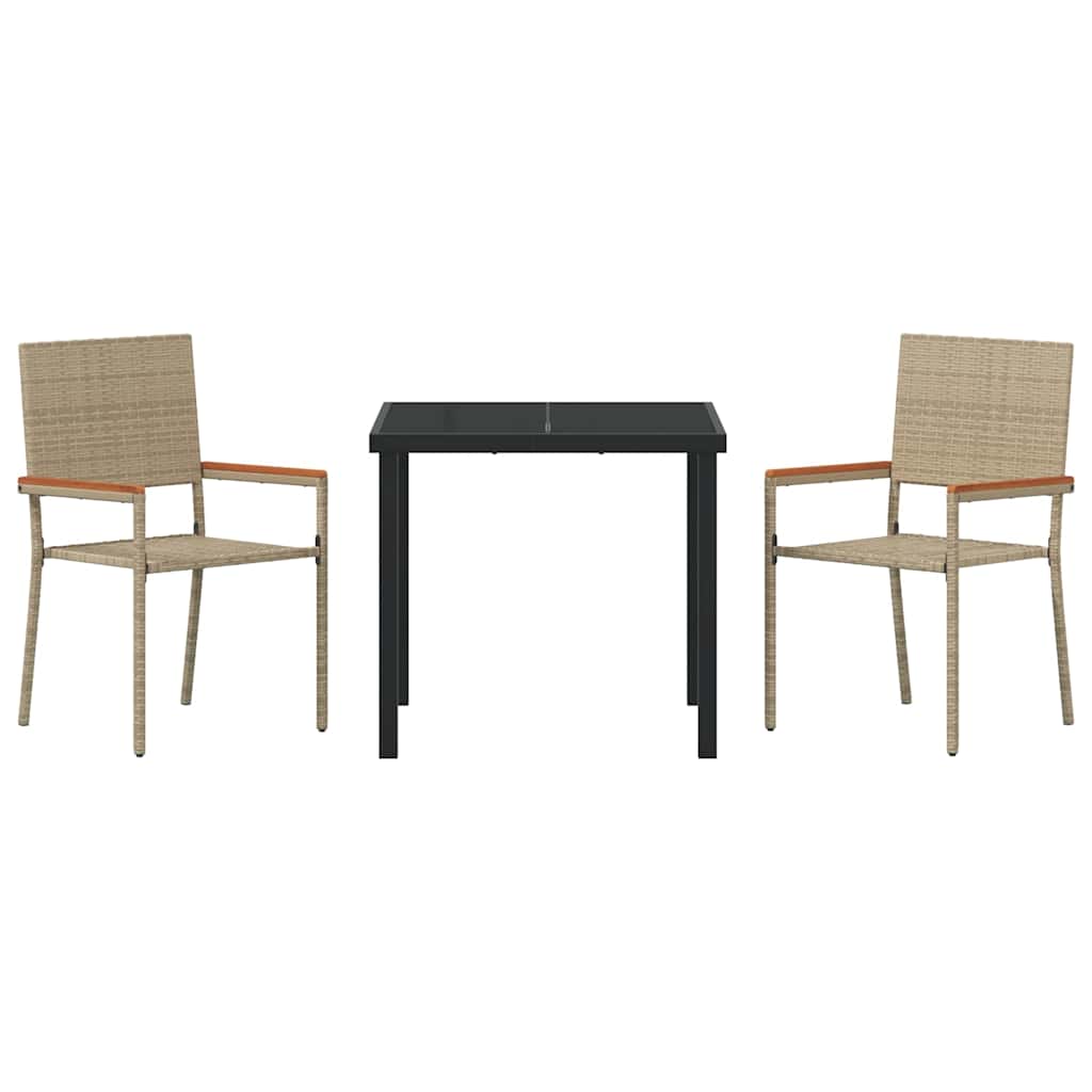 Ensemble de salle à manger pour jardin 3 pcs Beige polyrotin - XIOS
