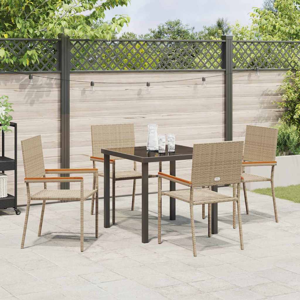 Ensemble de salle à manger pour jardin 5 pcs Beige polyrotin - XIOS