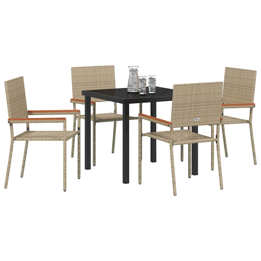 Ensemble de salle à manger pour jardin 5 pcs Beige polyrotin - XIOS
