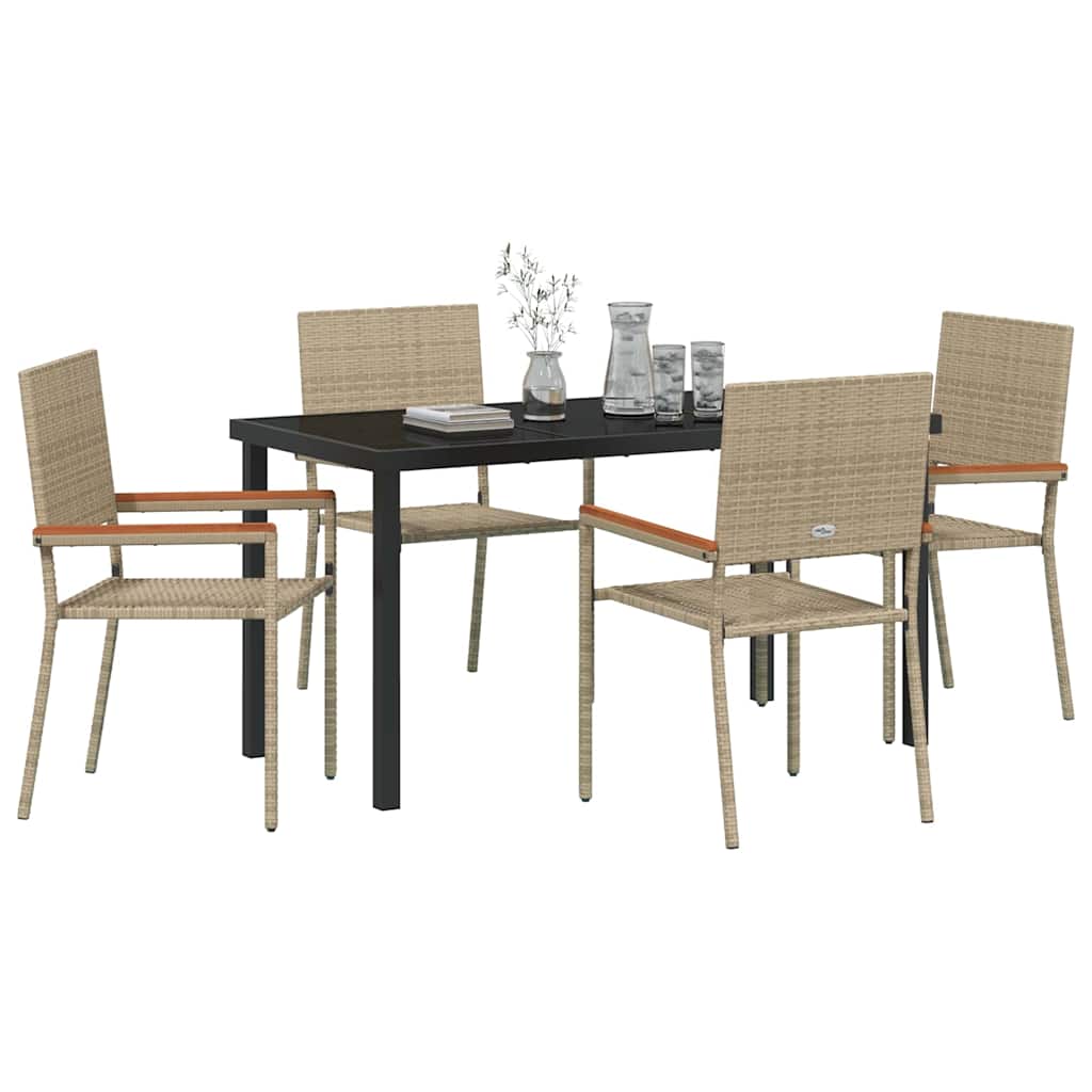 Ensemble de salle à manger pour jardin 5 pcs Beige polyrotin - XIOS