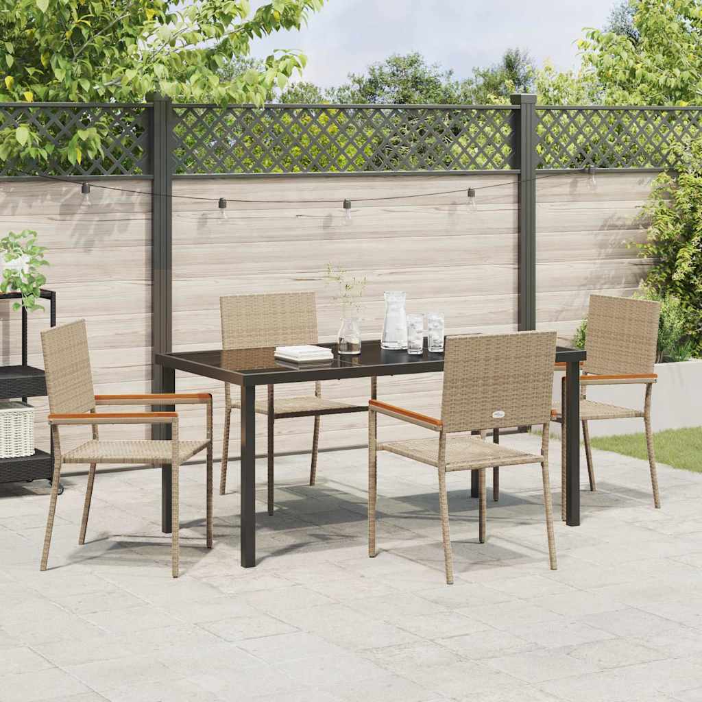 Ensemble de salle à manger pour jardin 5 pcs Beige polyrotin - XIOS