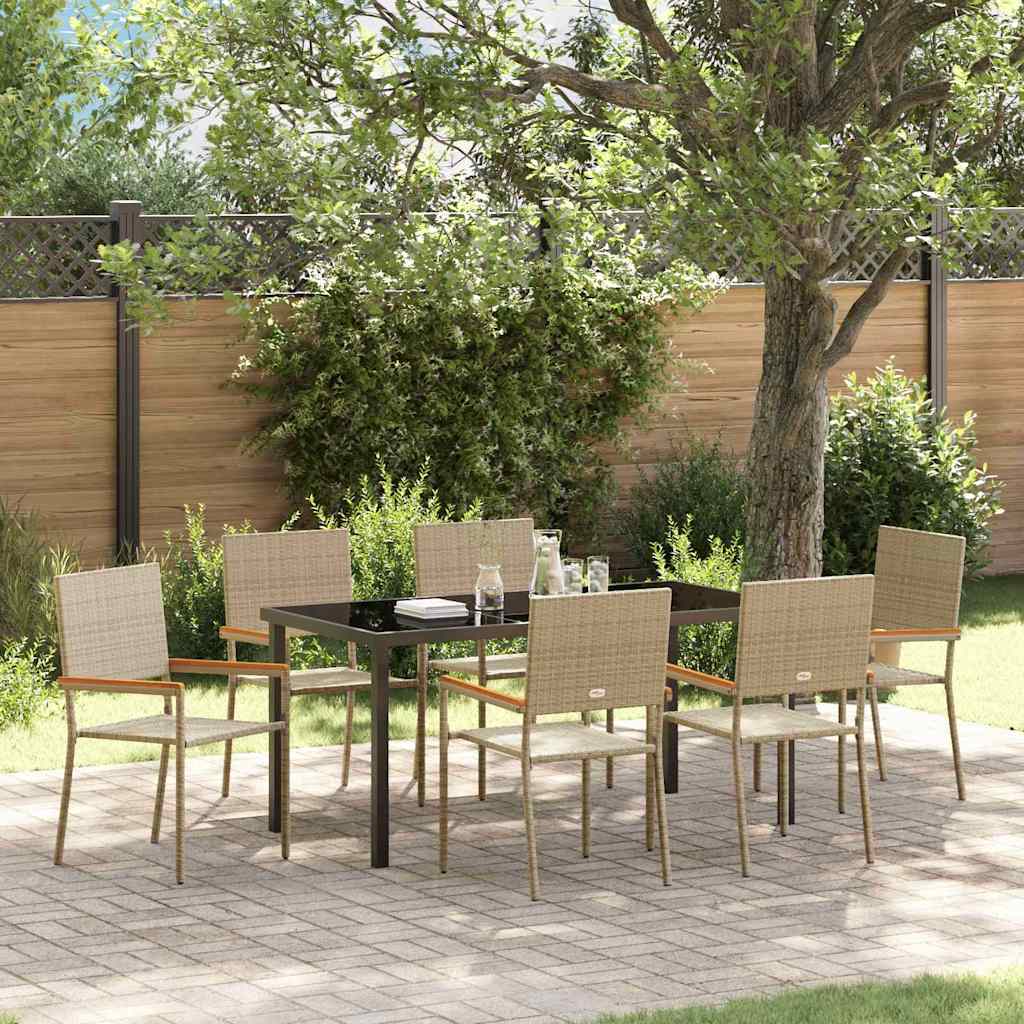 Ensemble de salle à manger pour jardin 7 pcs Beige polyrotin - XIOS