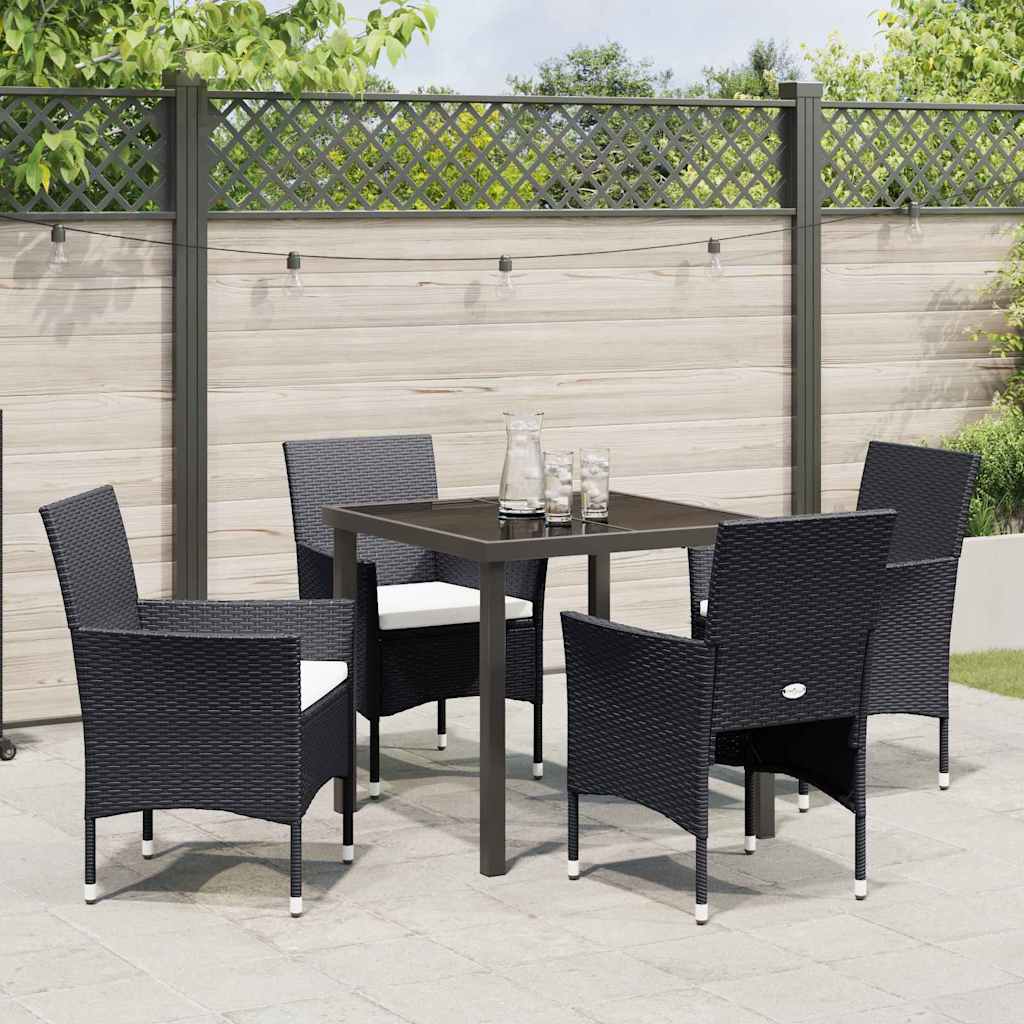 Ensemble de salle à manger pour jardin 5 pcs Noir polyrotin - XIOS