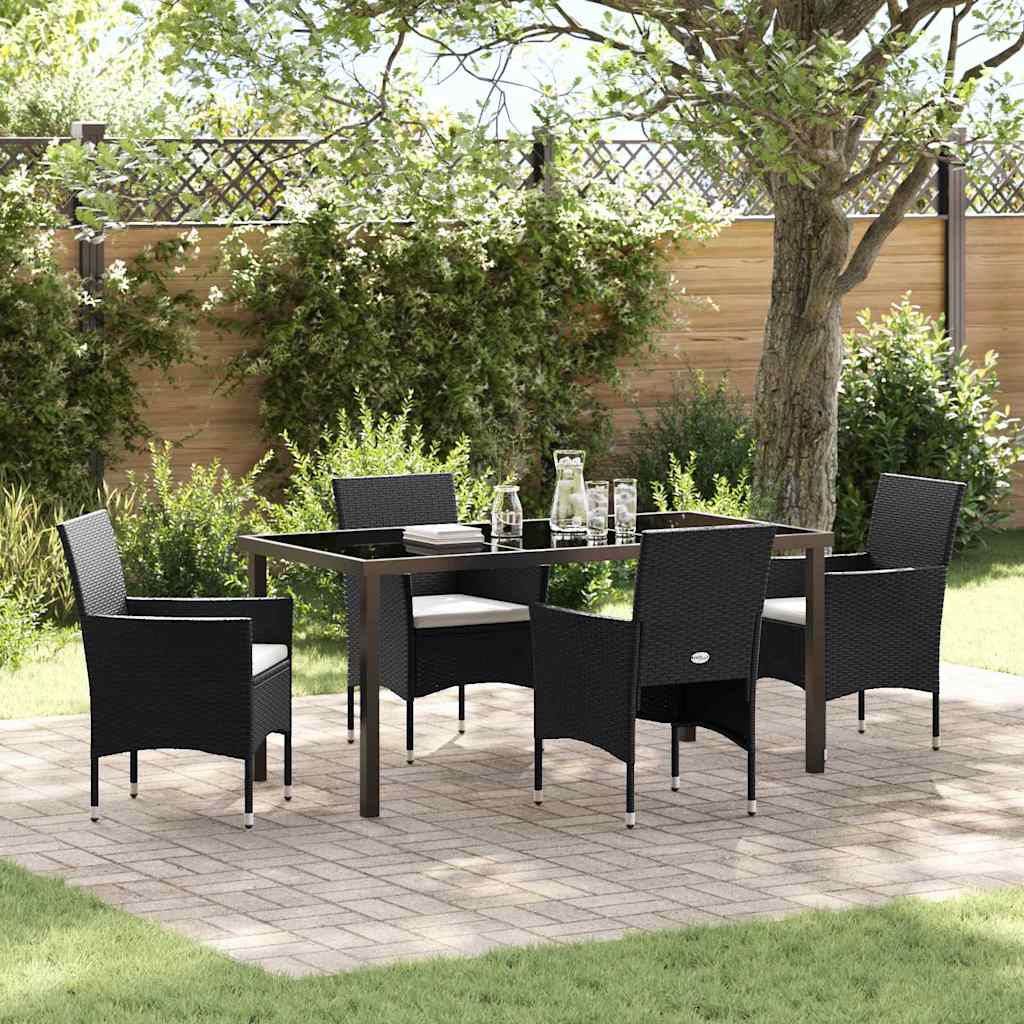 Ensemble de salle à manger pour jardin 5 pcs Noir polyrotin - XIOS