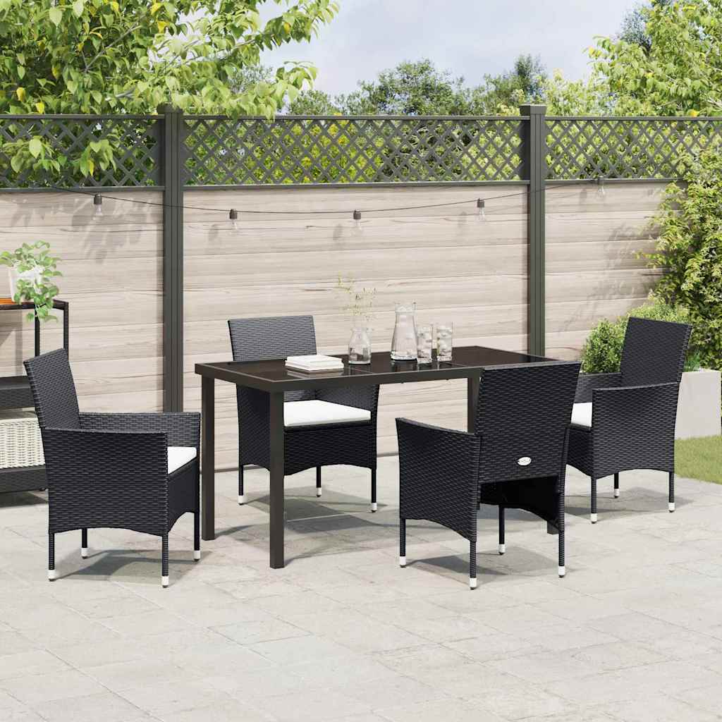 Ensemble de salle à manger pour jardin 5 pcs Noir polyrotin - XIOS