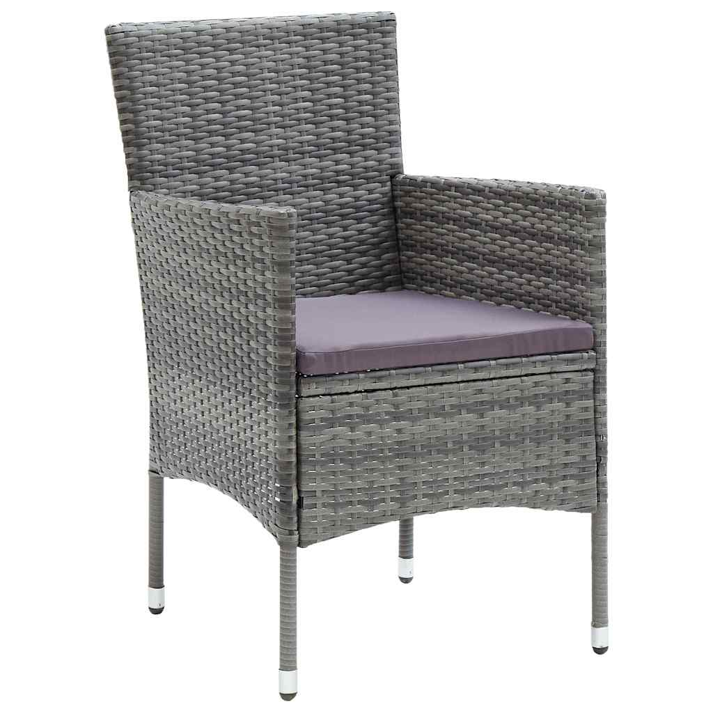Ensemble de salle à manger pour jardin 7 pcs Gris polyrotin - XIOS