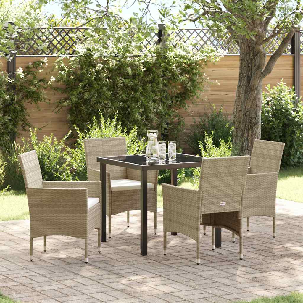 Ensemble de salle à manger pour jardin 5 pcs Beige polyrotin - XIOS