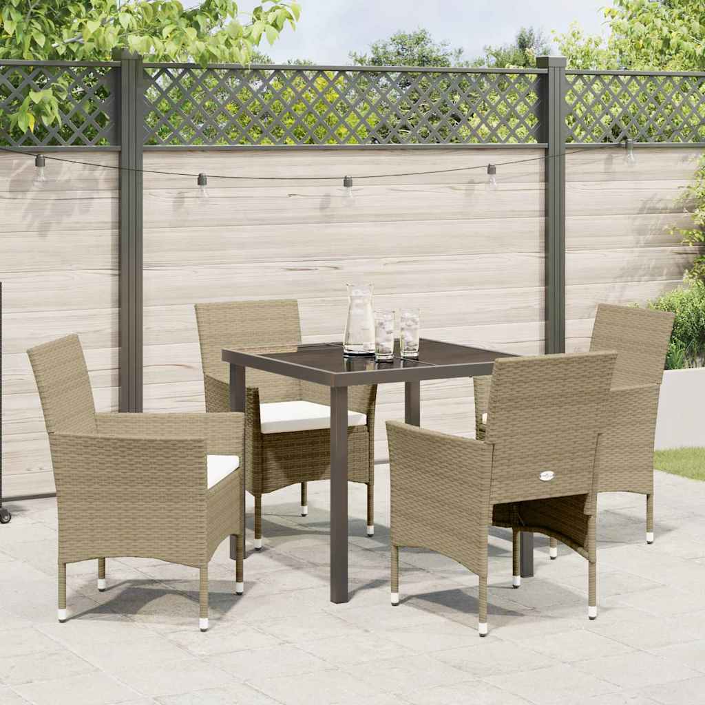 Ensemble de salle à manger pour jardin 5 pcs Beige polyrotin - XIOS