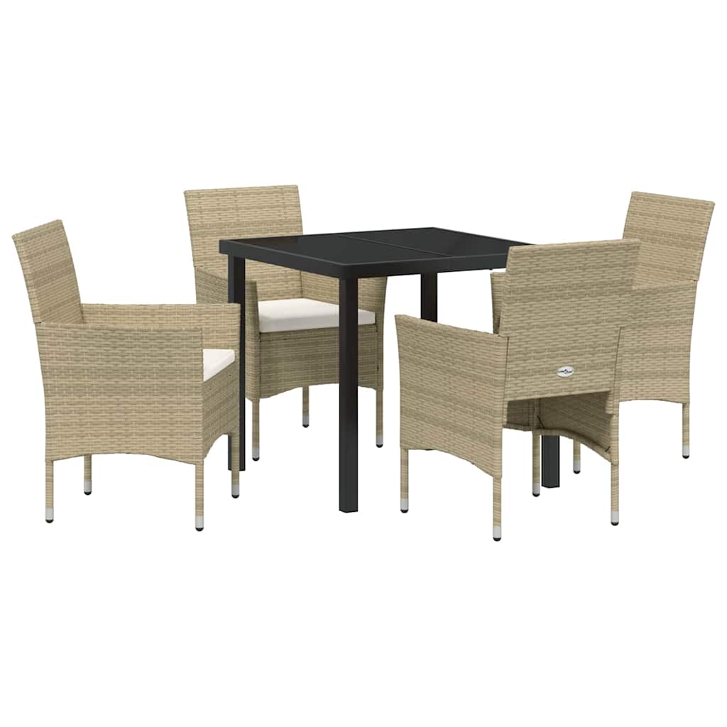 Ensemble de salle à manger pour jardin 5 pcs Beige polyrotin - XIOS