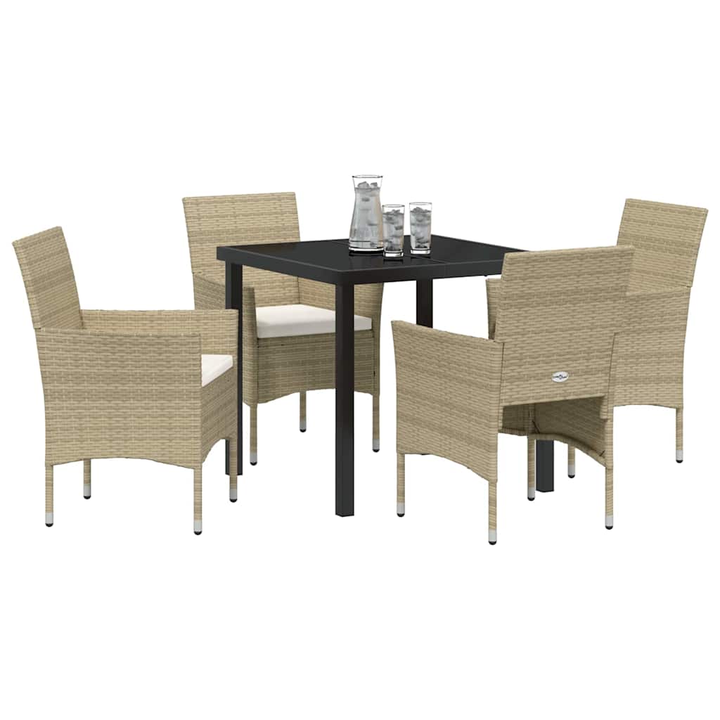 Ensemble de salle à manger pour jardin 5 pcs Beige polyrotin - XIOS
