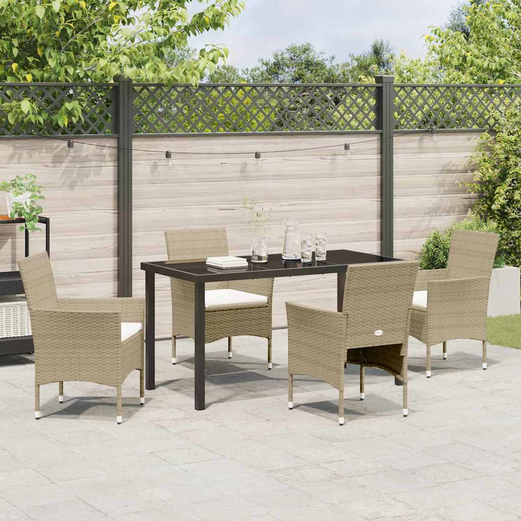 Ensemble de salle à manger pour jardin 5 pcs Beige polyrotin - XIOS