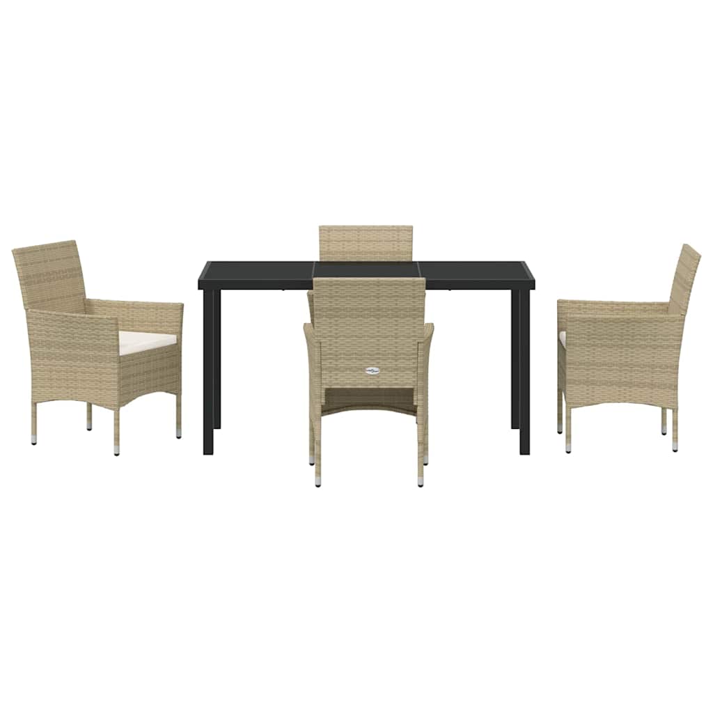 Ensemble de salle à manger pour jardin 5 pcs Beige polyrotin - XIOS