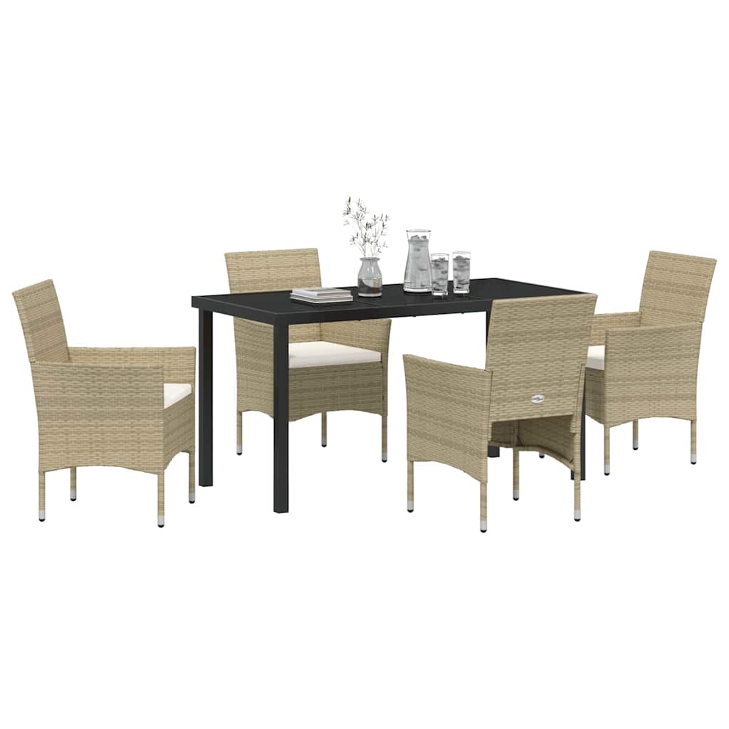 Ensemble de salle à manger pour jardin 5 pcs Beige polyrotin - XIOS