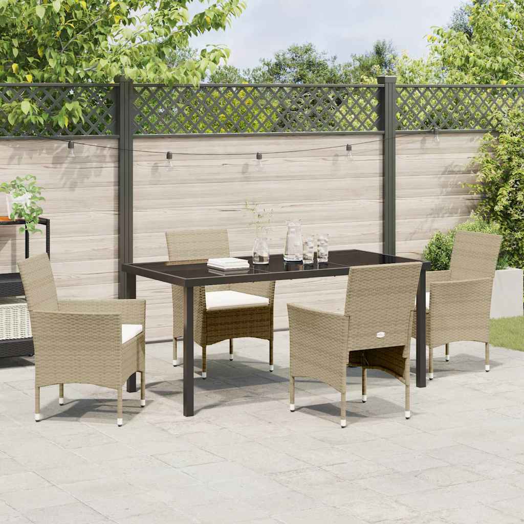 Ensemble de salle à manger pour jardin 5 pcs Beige polyrotin - XIOS