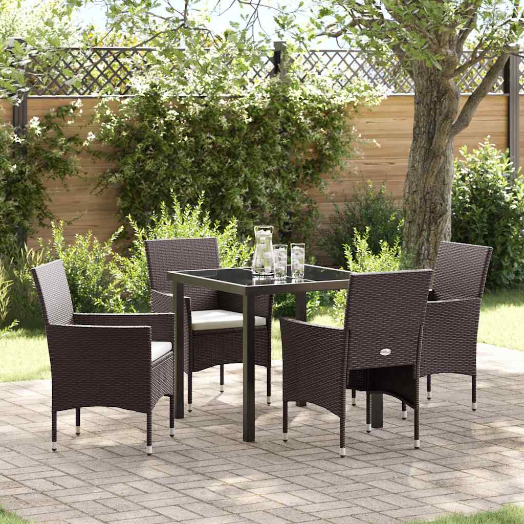 Ensemble de salle à manger pour jardin 5 pcs Marron polyrotin - XIOS
