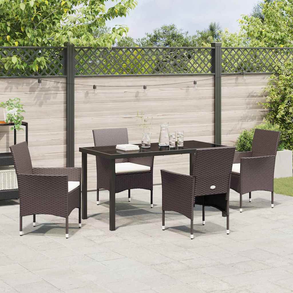 Ensemble de salle à manger pour jardin 5 pcs Marron polyrotin - XIOS