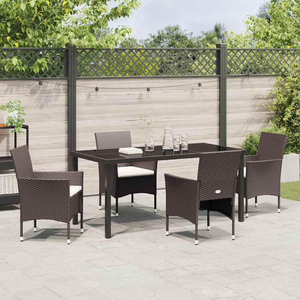 Ensemble de salle à manger pour jardin 5 pcs Marron polyrotin - XIOS