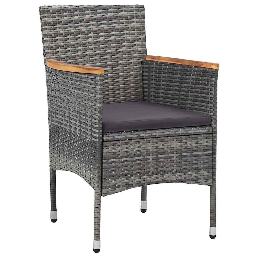 Ensemble de salle à manger pour jardin 3 pcs Gris polyrotin - XIOS