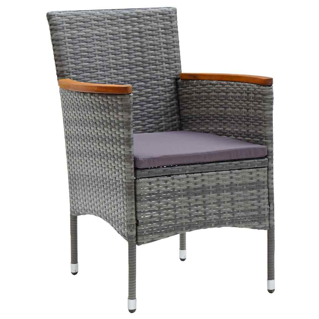 Ensemble de salle à manger pour jardin 7 pcs Gris polyrotin - XIOS
