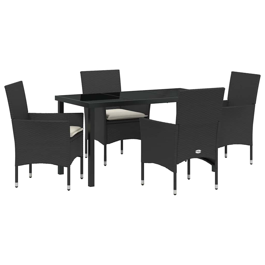 Ensemble de salle à manger pour jardin 5 pcs Noir polyrotin - XIOS