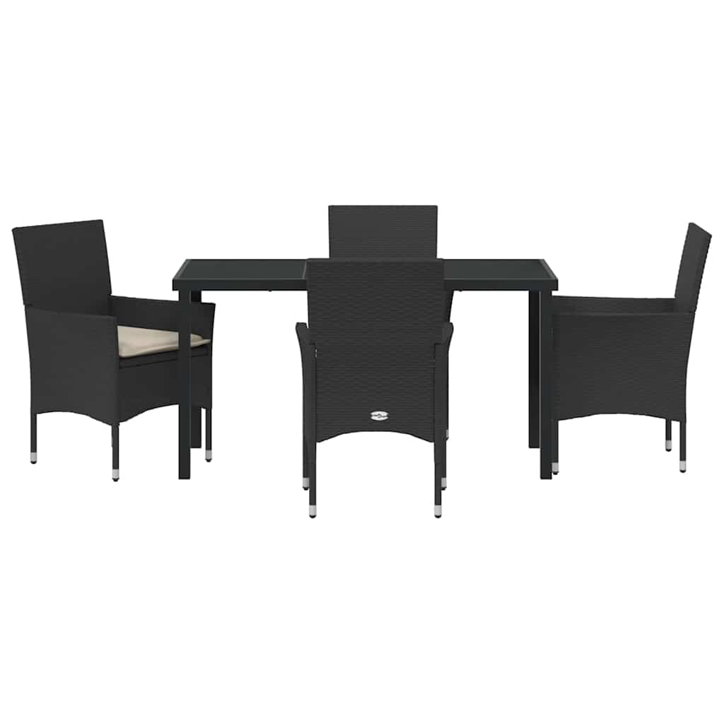 Ensemble de salle à manger pour jardin 5 pcs Noir polyrotin - XIOS