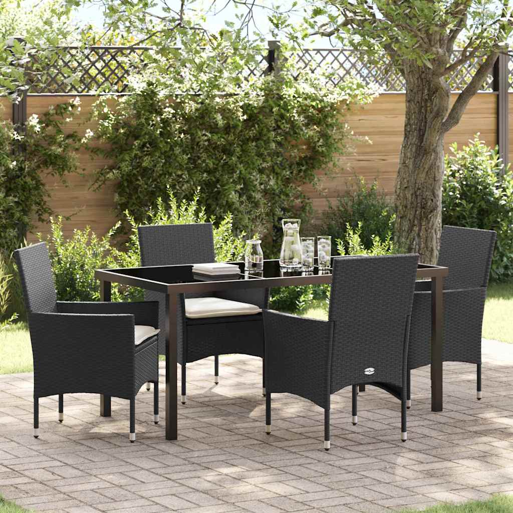 Ensemble de salle à manger pour jardin 5 pcs Noir polyrotin - XIOS