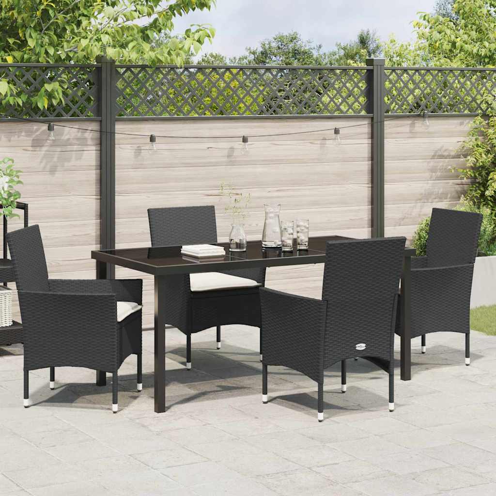 Ensemble de salle à manger pour jardin 5 pcs Noir polyrotin - XIOS