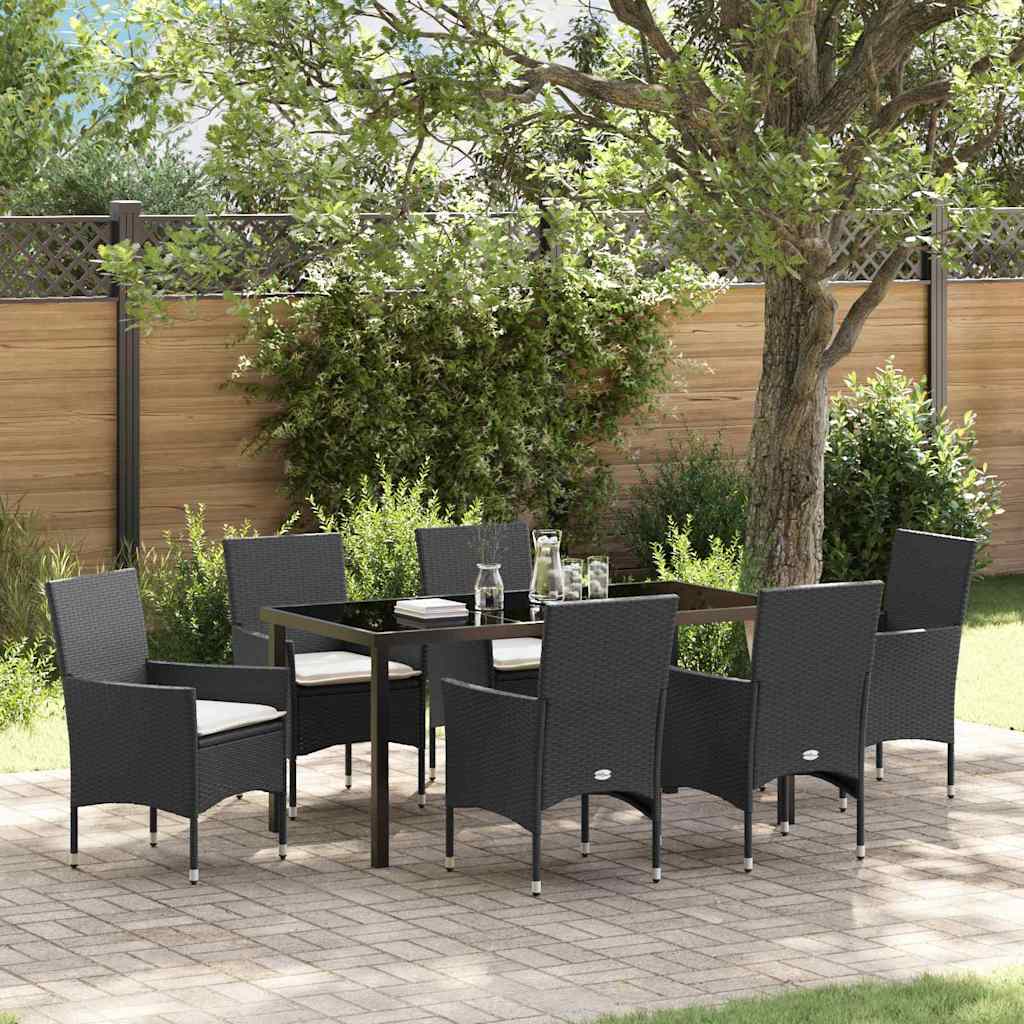 Ensemble de salle à manger pour jardin 7 pcs Noir polyrotin - XIOS