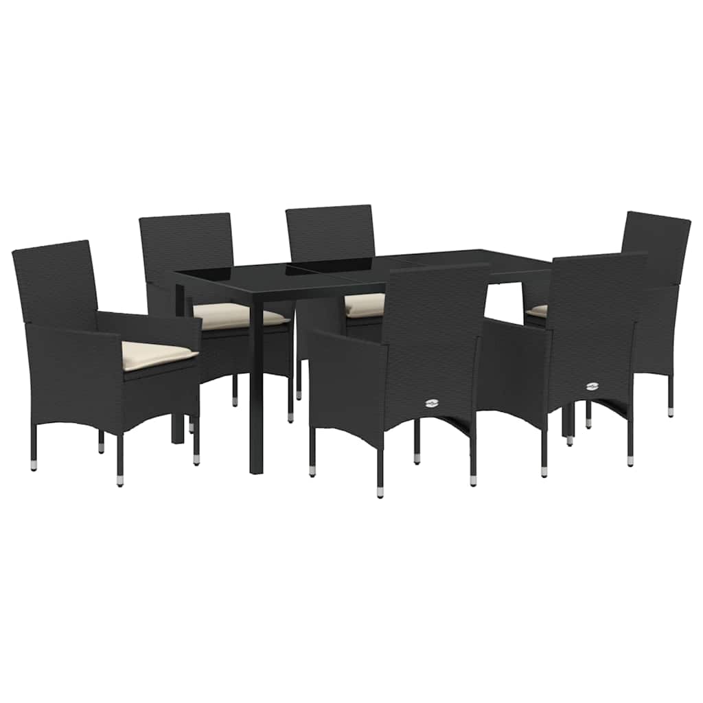 Ensemble de salle à manger pour jardin 7 pcs Noir polyrotin - XIOS
