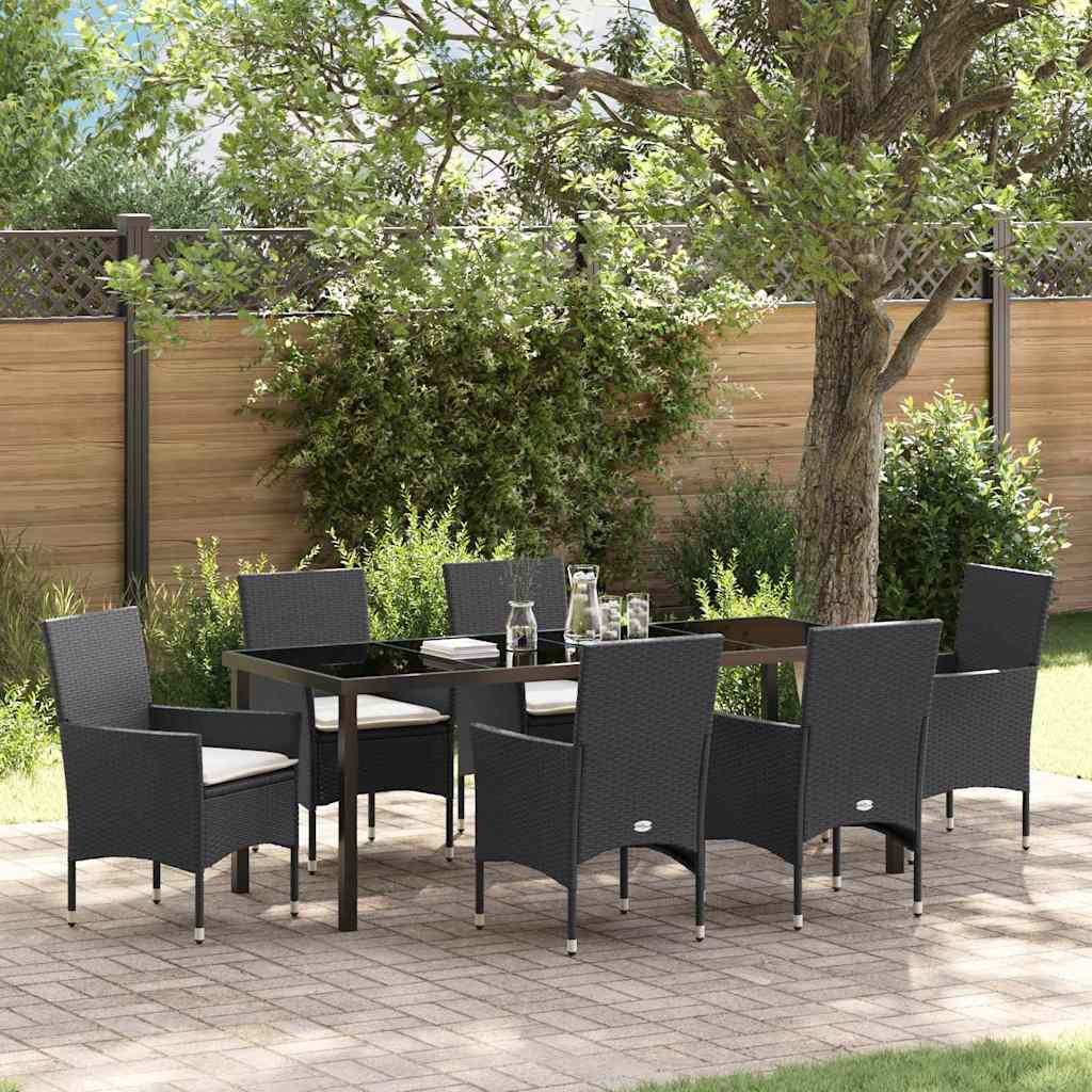 Ensemble de salle à manger pour jardin 7 pcs Noir polyrotin - XIOS