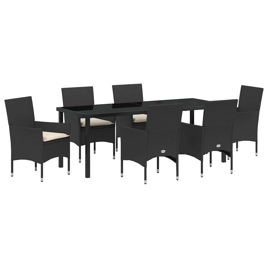 Ensemble de salle à manger pour jardin 7 pcs Noir polyrotin - XIOS