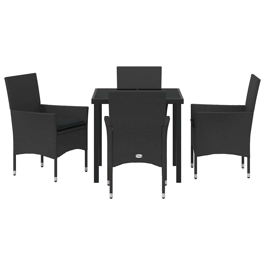 Ensemble de salle à manger pour jardin 5 pcs Noir polyrotin - XIOS