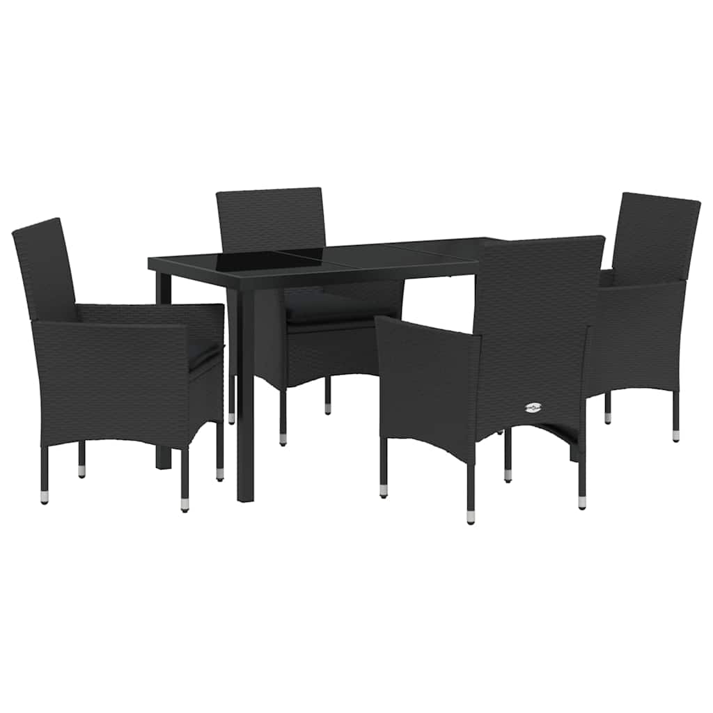 Ensemble de salle à manger pour jardin 5 pcs Noir polyrotin - XIOS