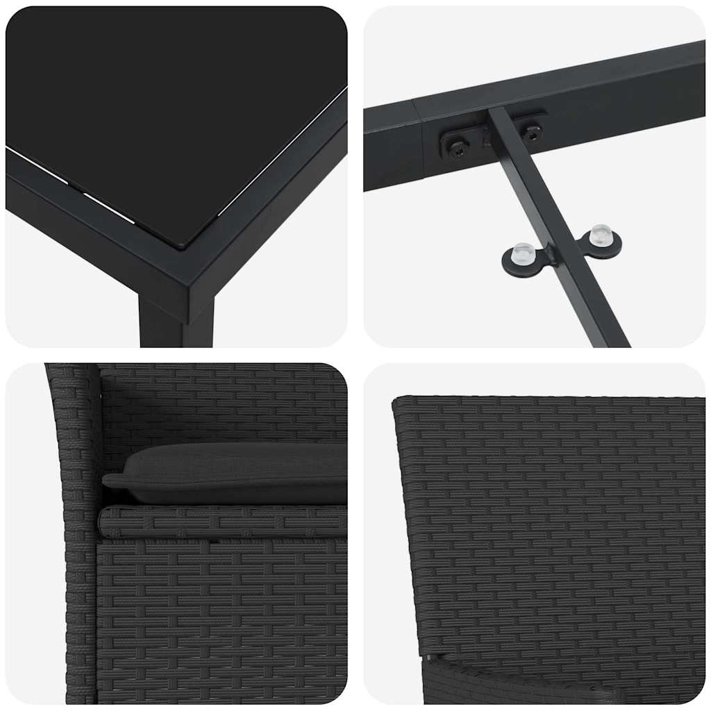 Ensemble de salle à manger pour jardin 7 pcs Noir polyrotin - XIOS