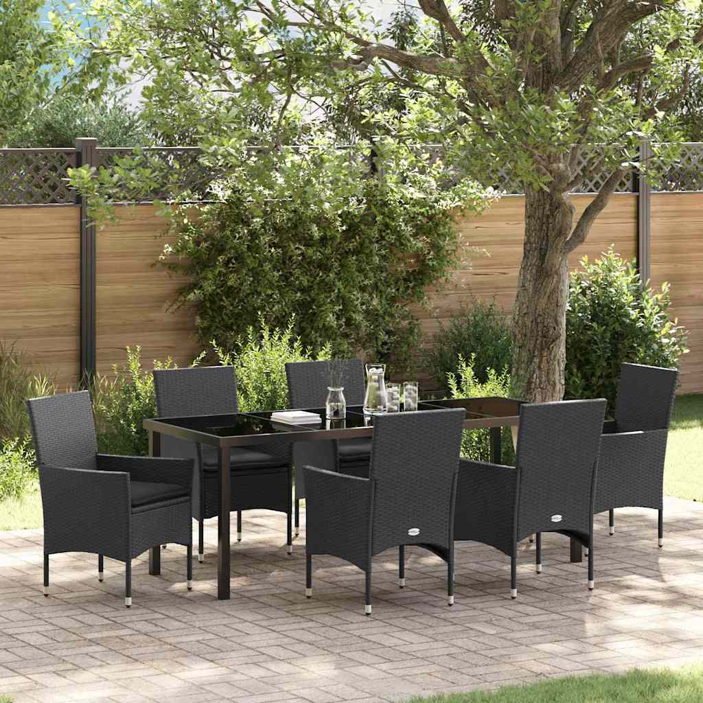 Ensemble de salle à manger pour jardin 7 pcs Noir polyrotin - XIOS