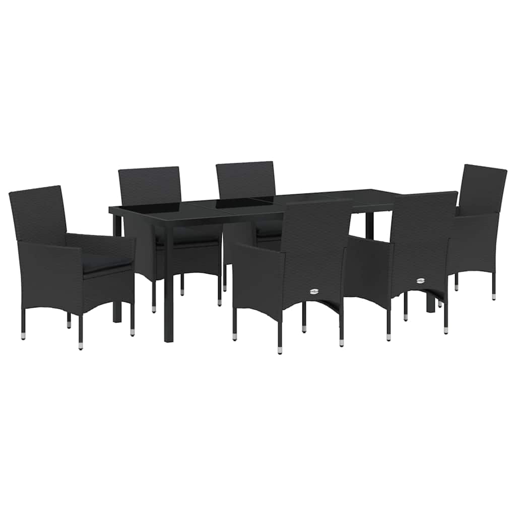 Ensemble de salle à manger pour jardin 7 pcs Noir polyrotin - XIOS