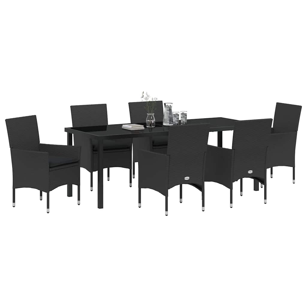 Ensemble de salle à manger pour jardin 7 pcs Noir polyrotin - XIOS
