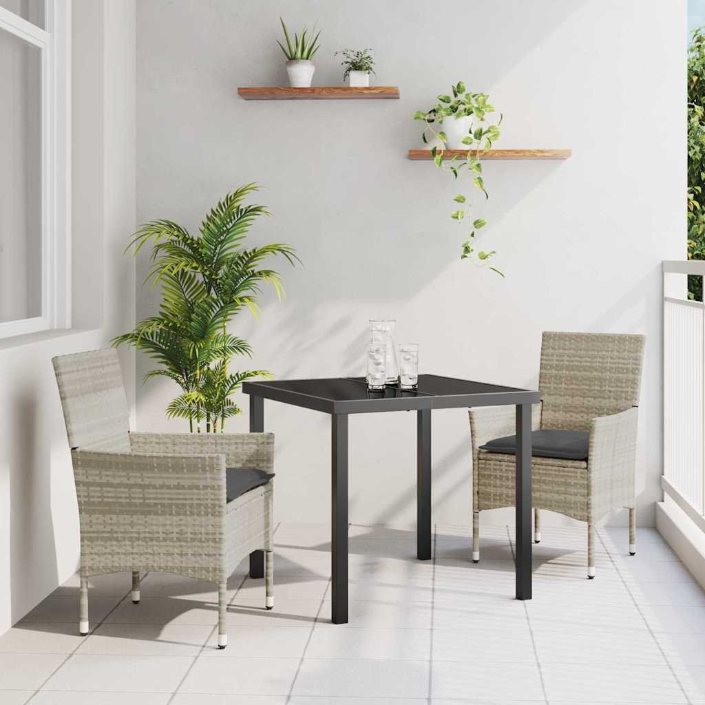 Ensemble de salle à manger pour jardin 3 pcs Gris clair - XIOS