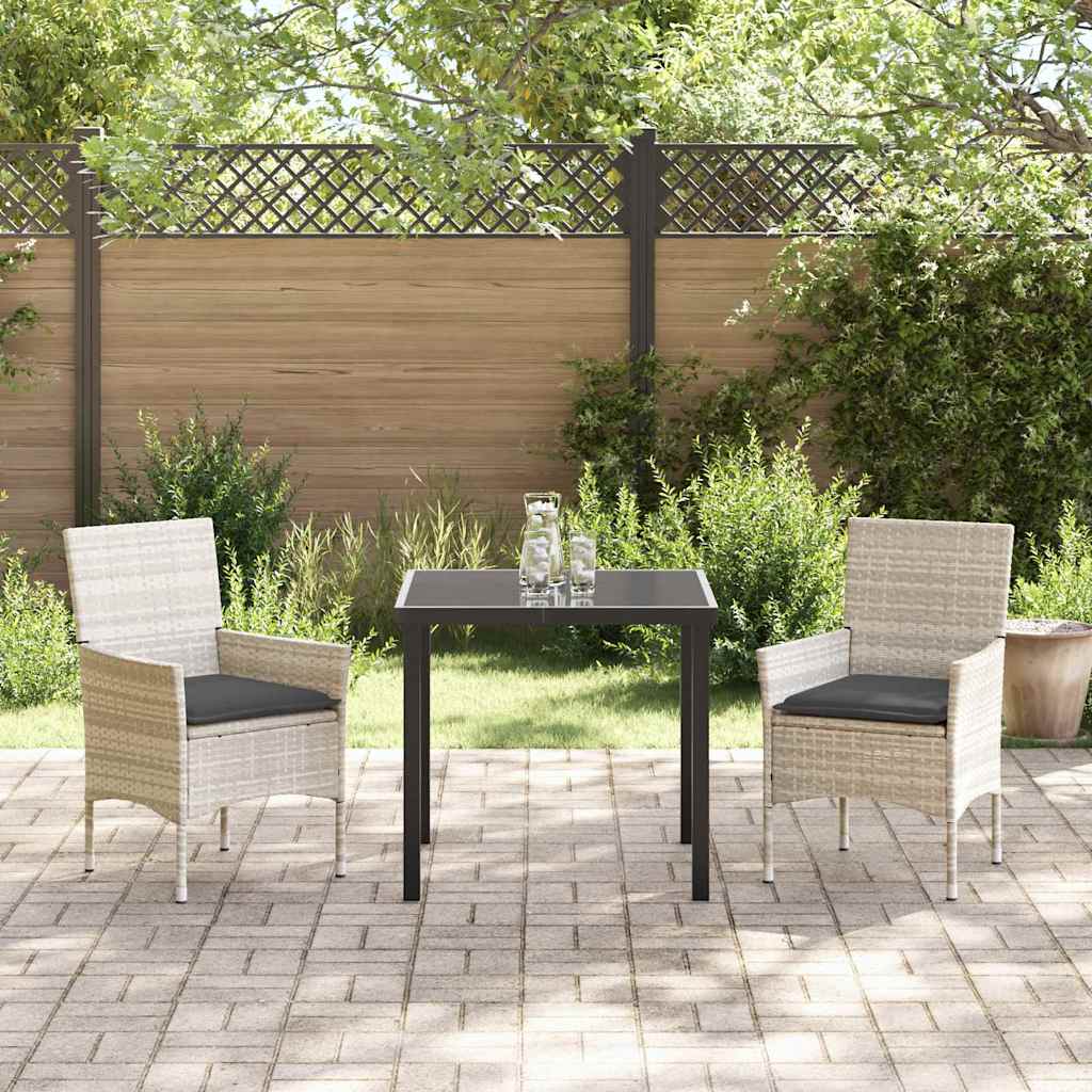 Ensemble de salle à manger pour jardin 3 pcs Gris clair - XIOS