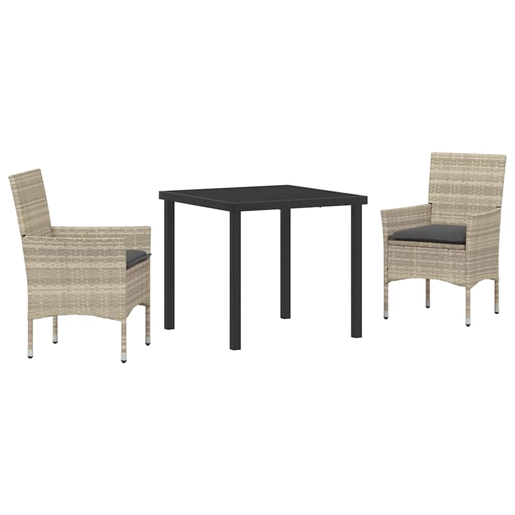Ensemble de salle à manger pour jardin 3 pcs Gris clair - XIOS