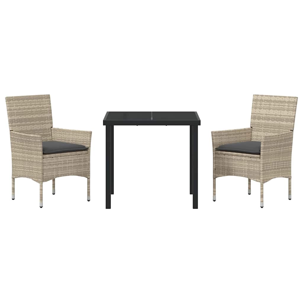 Ensemble de salle à manger pour jardin 3 pcs Gris clair - XIOS